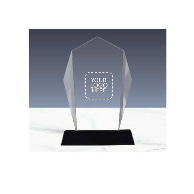 160*230 mm Crystal Award with Black Base With Logo